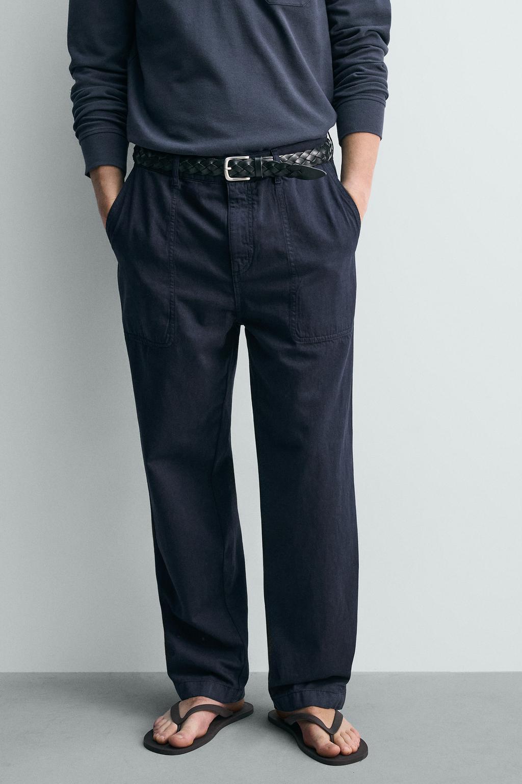 БРЮКИ прямого кроя С ЭФФЕКТОМ ПОТЕРТОСТИ