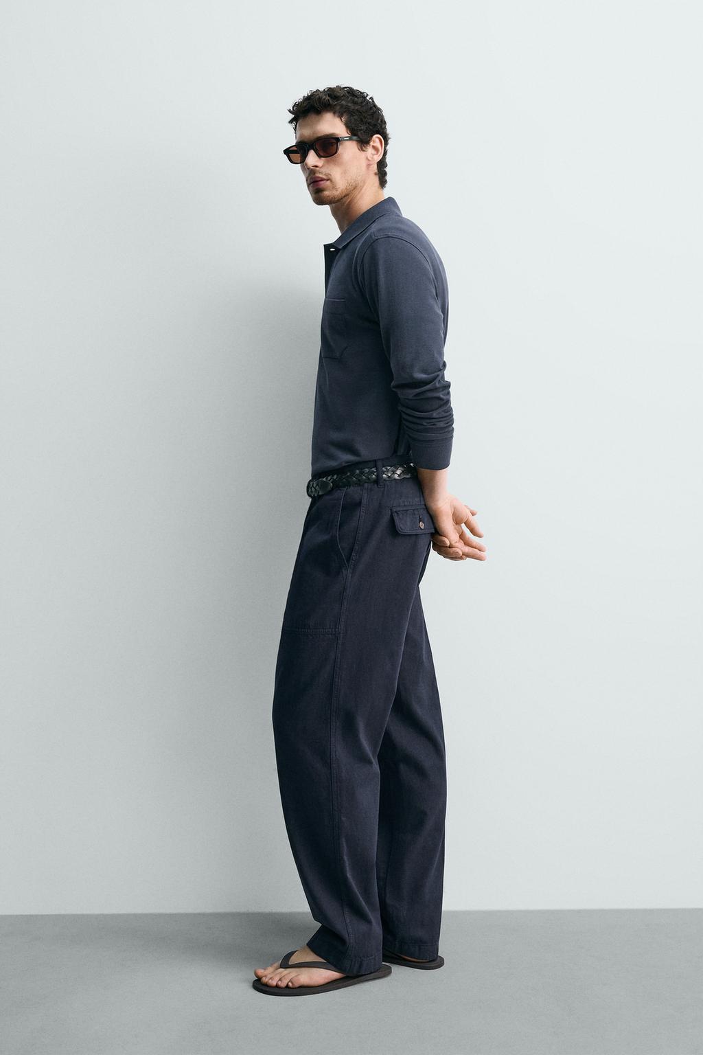 БРЮКИ прямого кроя С ЭФФЕКТОМ ПОТЕРТОСТИ