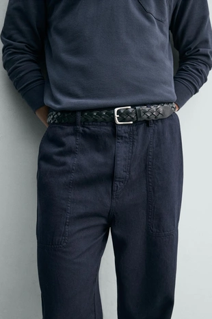 Брюки Straight Fit с эффектом потертости- Заказать в России