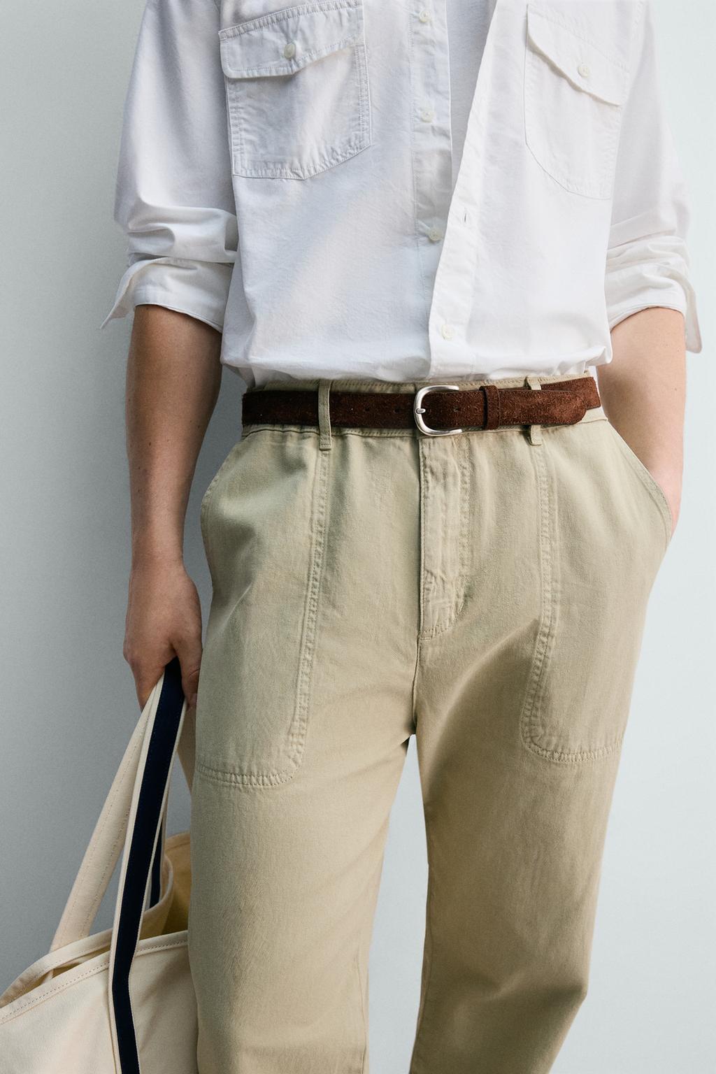 БРЮКИ прямого кроя С ЭФФЕКТОМ ПОТЕРТОСТИ