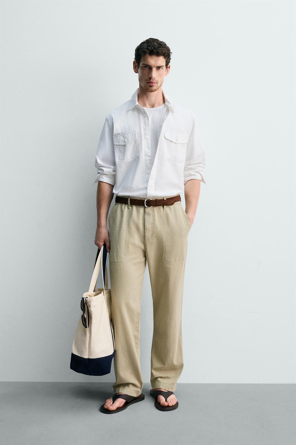 БРЮКИ прямого кроя С ЭФФЕКТОМ ПОТЕРТОСТИ