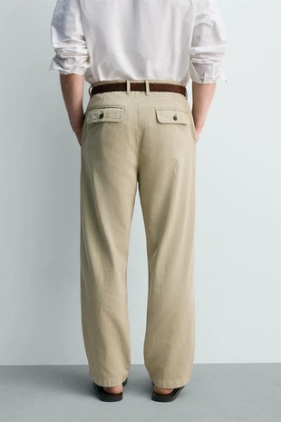 Брюки прямого кроя с эффектом потертости