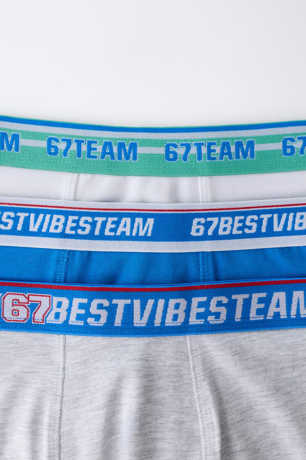 6-14 ЛЕТ/НАБОР ИЗ 3 ТРУСОВ-БОКСЕРОВ С НАДПИСЬЮ