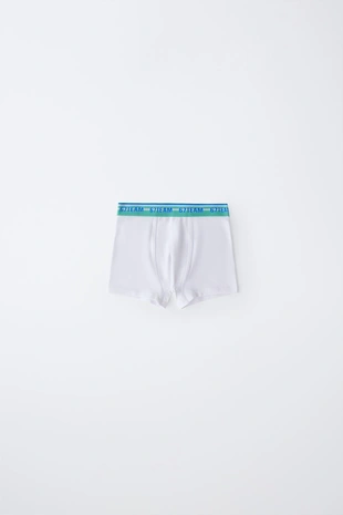 White | 7099/686/250 - Zara 6-14 лет/набор из 3 трусов-боксеров с надписью