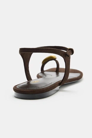 Босоножки с металлической деталью- Заказать в России