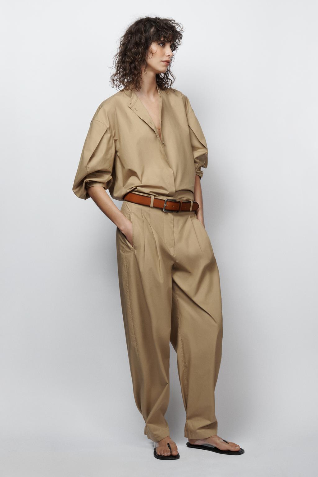 РУБАШКА ИЗ ПОПЛИНА — коллекция Zara «ZW» лимитированная серия