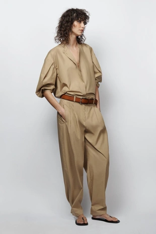 Рубашка из поплина — коллекция Zara «Zw» лимитированная серия- Заказать в России