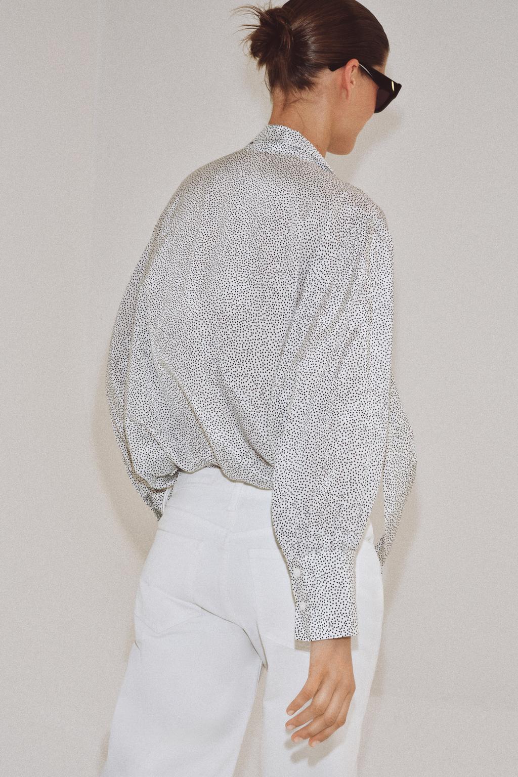 РУБАШКА В ГОРОШЕК С ЗАВЯЗКАМИ — коллекция Zara «ZW»