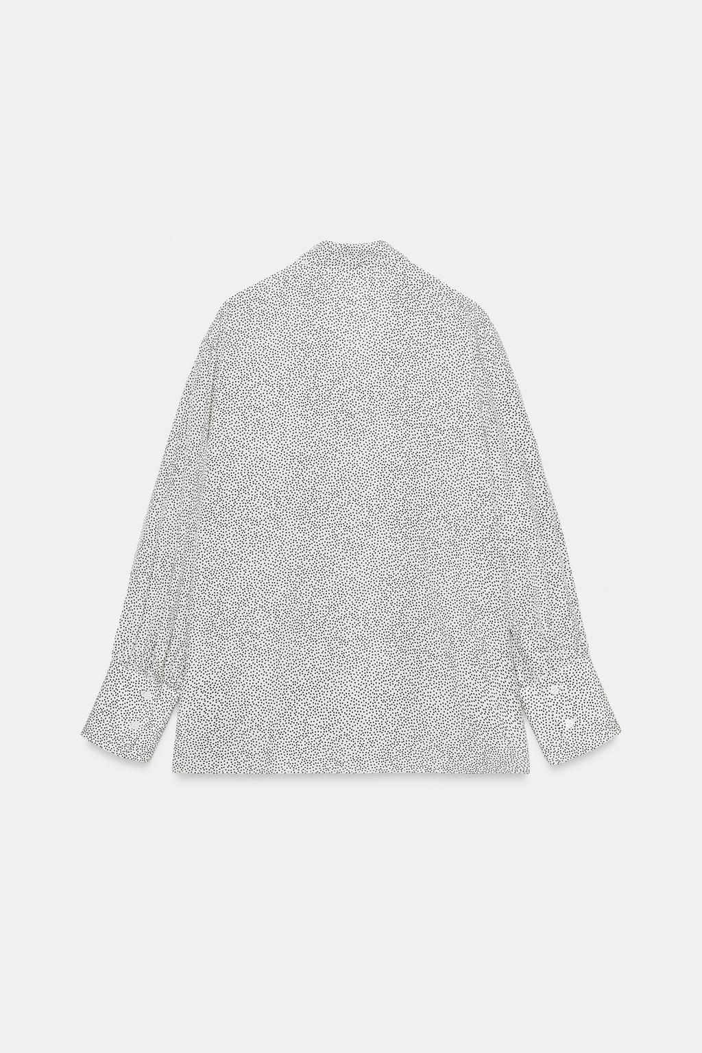 РУБАШКА В ГОРОШЕК С ЗАВЯЗКАМИ — коллекция Zara «ZW»