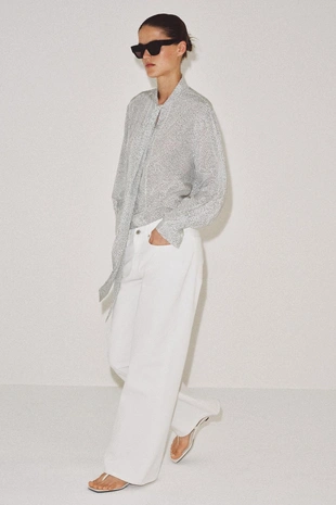 Рубашка в горошек с завязками — коллекция Zara «Zw»- Заказать в России