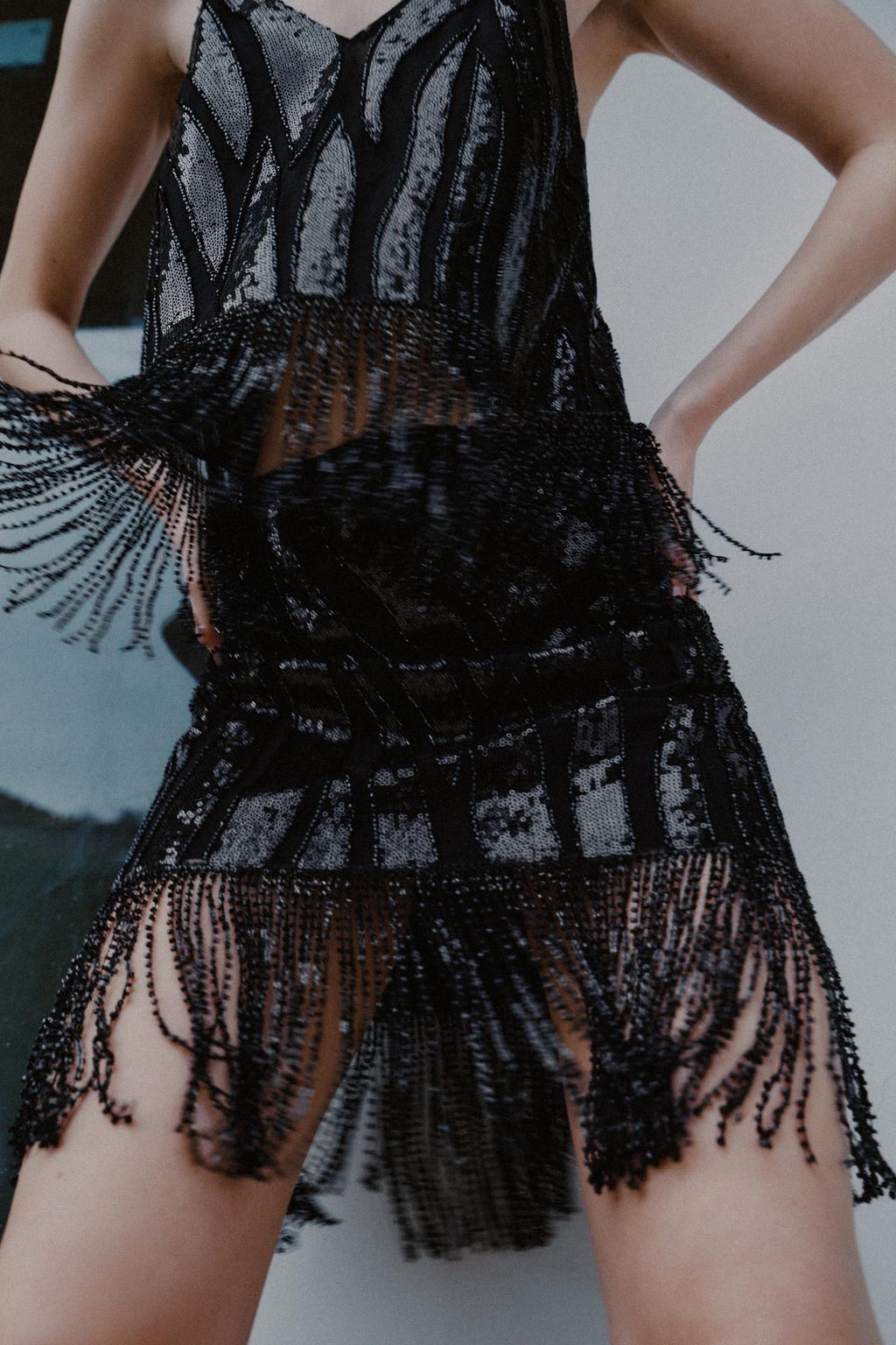 ЮБКА С БАХРОМОЙ И ПАЙЕТКАМИ