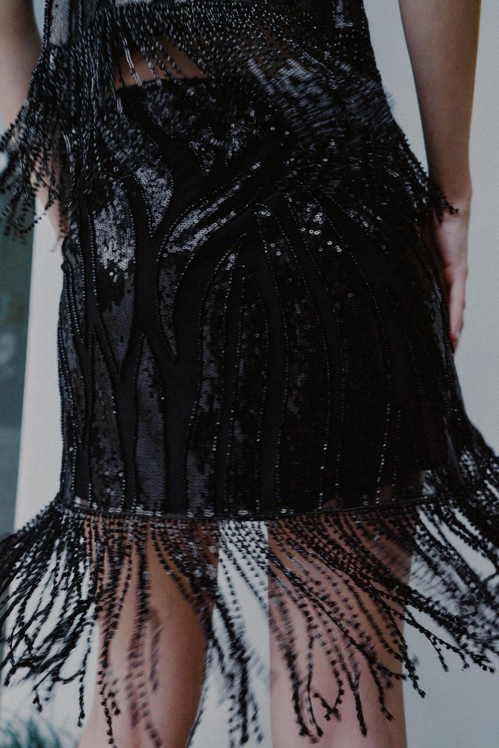 ЮБКА С БАХРОМОЙ И ПАЙЕТКАМИ