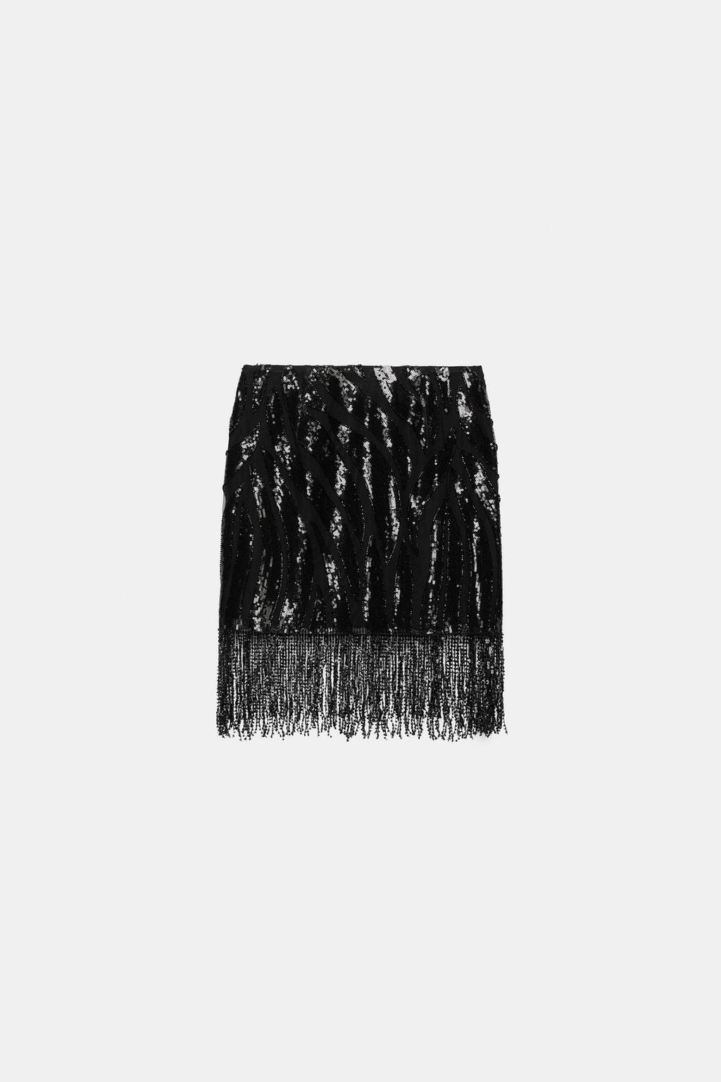 ЮБКА С БАХРОМОЙ И ПАЙЕТКАМИ
