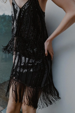 Юбка с бахромой и пайетками- Заказать в России