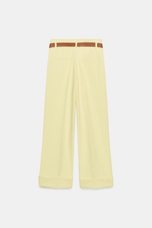 Брюки с отворотами и ремнем- Заказать в России