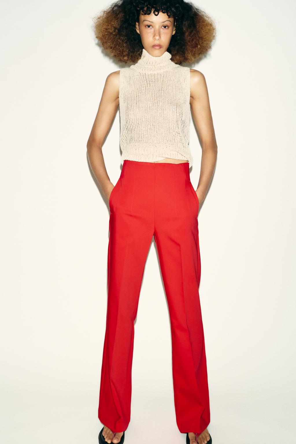 БРЮКИ С ВЫСОКОЙ ПОСАДКОЙ И МОЛНИЕЙ СЗАДИ