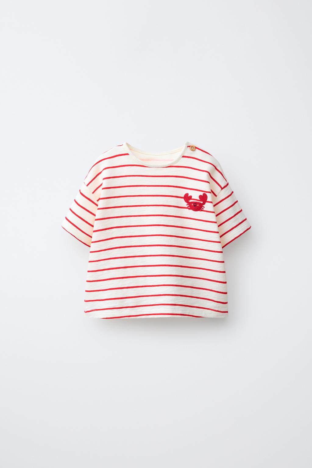 МАЙКА В ПОЛОСКУ С ВЫШИВКОЙ «КРАБ»