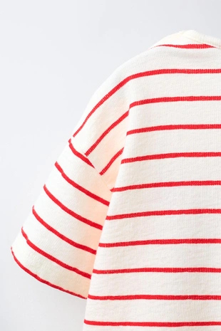 Майка в полоску с вышивкой «краб»- Заказать в России