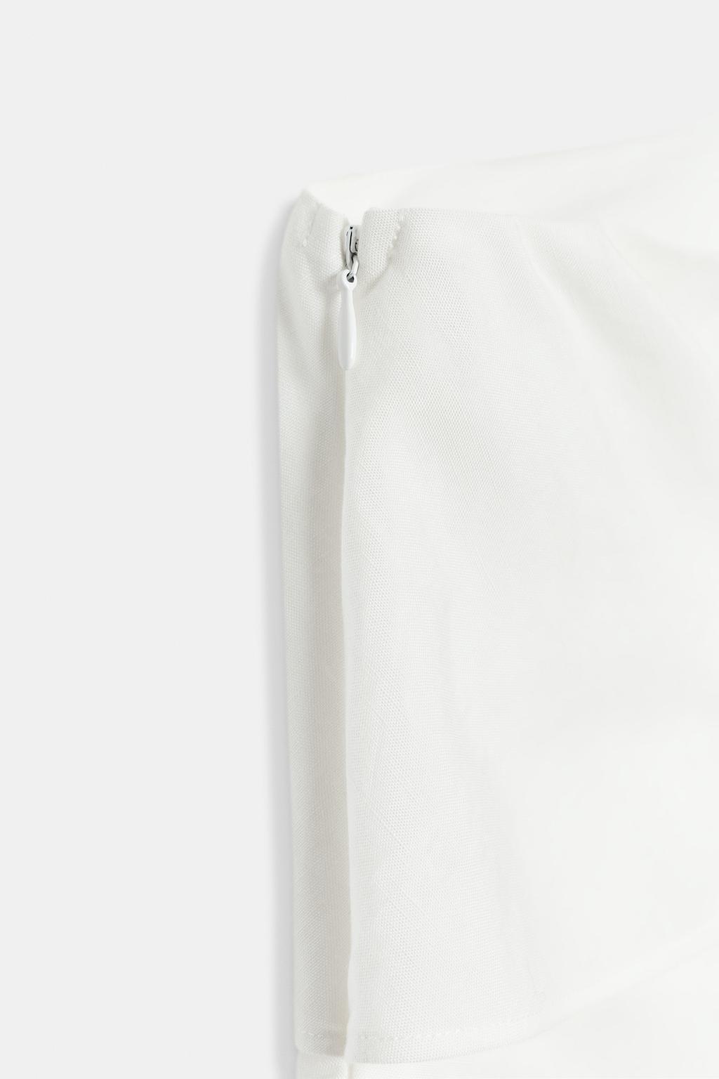 АСИММЕТРИЧНОЕ ПЛАТЬЕ С ВОЛАНАМИ ИЗ СМЕСОВОГО ЛЬНА — коллекция Zara «ZW»