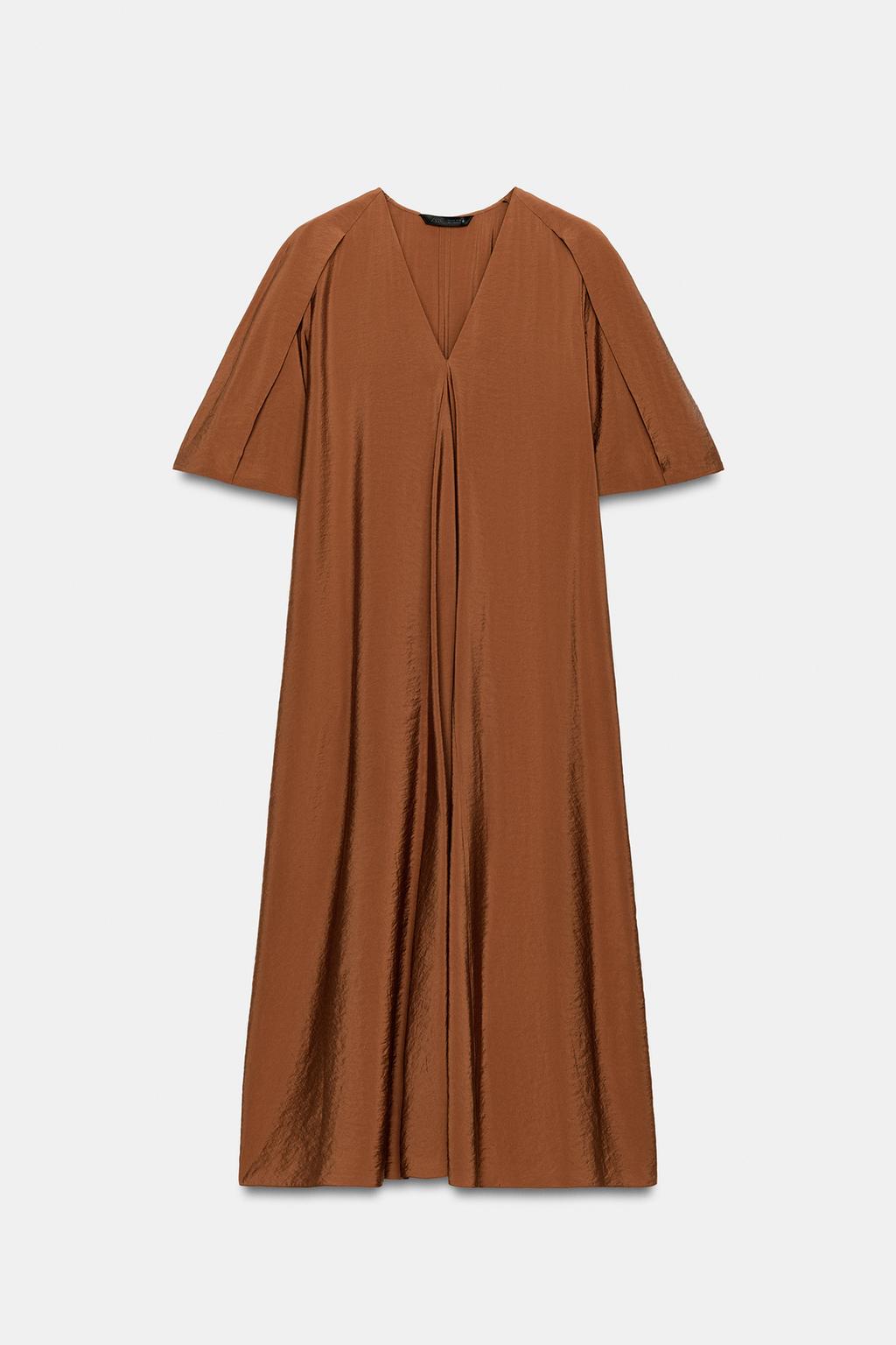 ПЛАТЬЕ МИДИ ИЗ РЕЛЬЕФНОЙ ТКАНИ — коллекция Zara «ZW» лимитированная серия