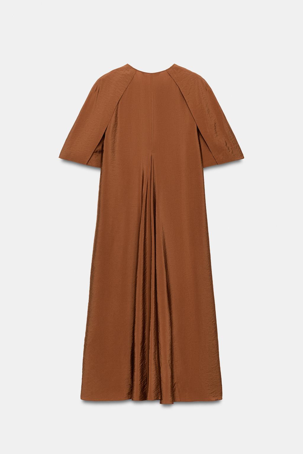 ПЛАТЬЕ МИДИ ИЗ РЕЛЬЕФНОЙ ТКАНИ — коллекция Zara «ZW» лимитированная серия