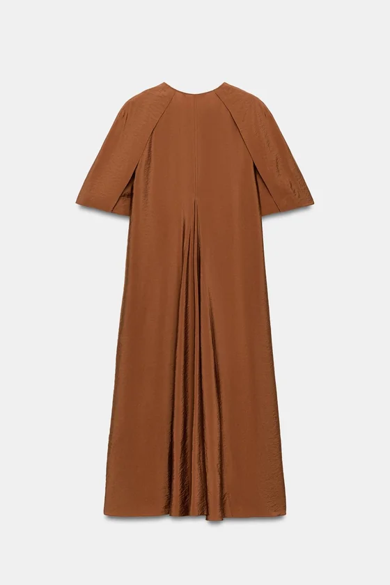 ПЛАТЬЕ МИДИ ИЗ РЕЛЬЕФНОЙ ТКАНИ — коллекция Zara «ZW» лимитированная серия