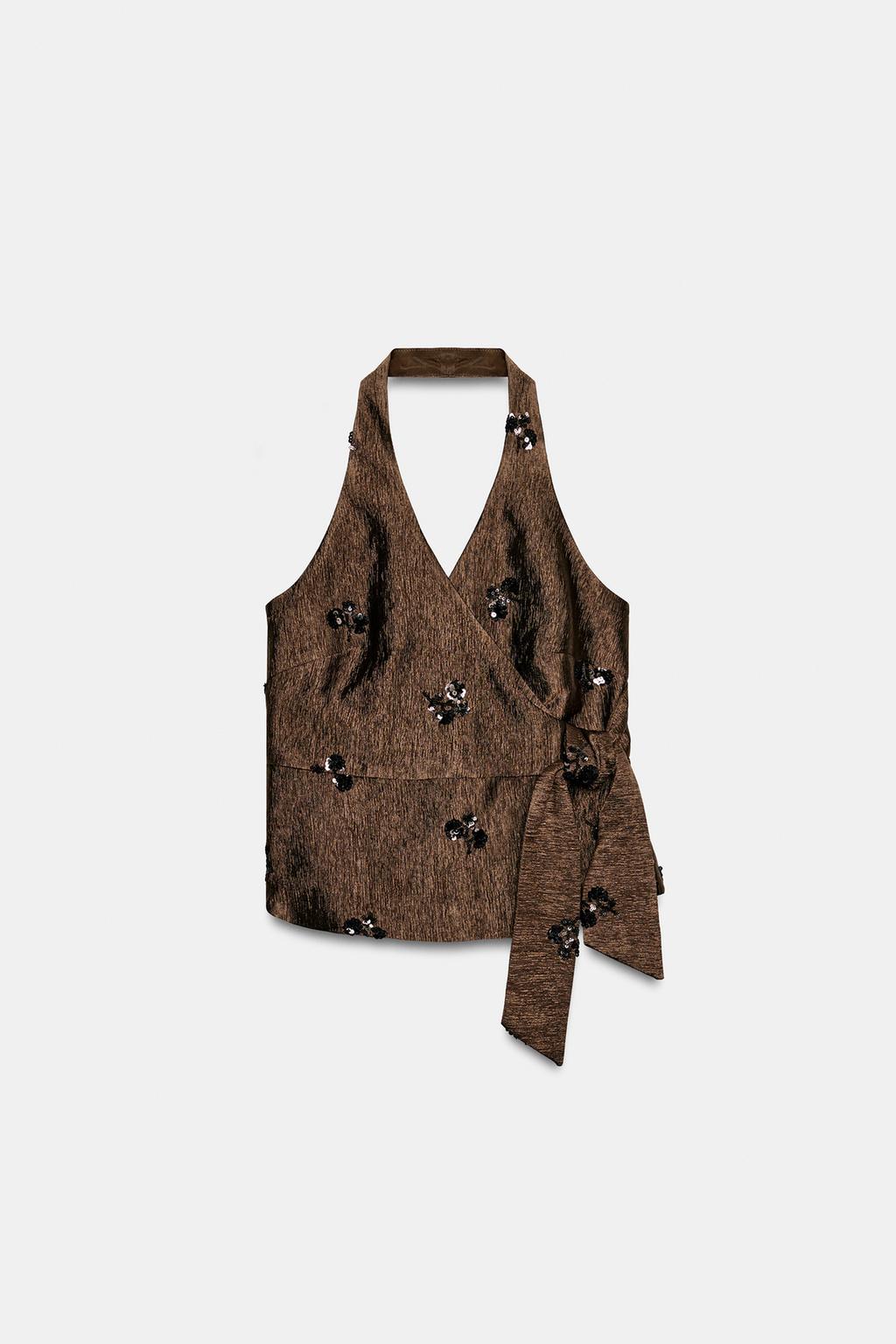 ТОП С ГОРЛОВИНОЙ ХАЛТЕР И ПАЙЕТКАМИ