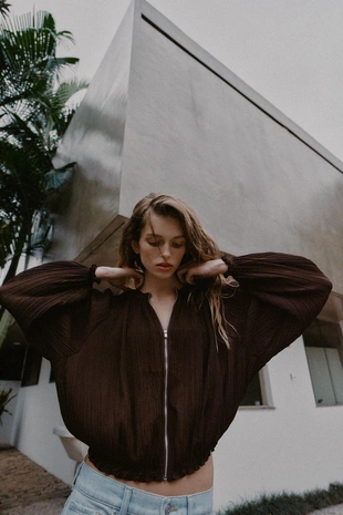 Купить Zara Плиссированная куртка из органзы