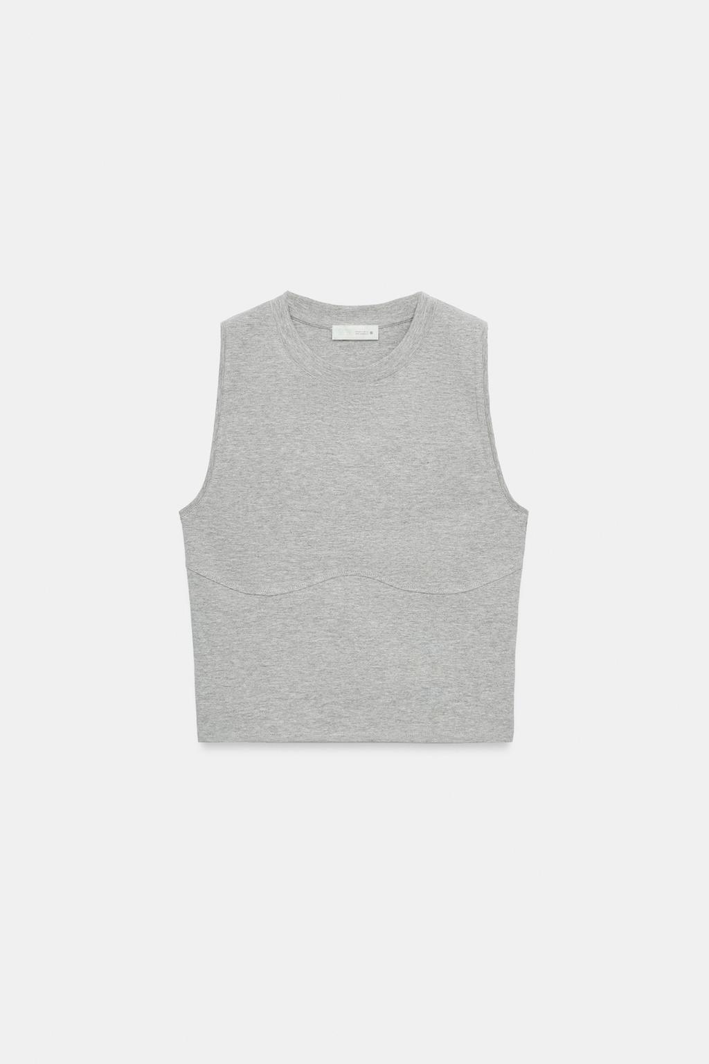 ТОП БЕЗ РУКАВОВ С ДЕКОРАТИВНОЙ СТРОЧКОЙ