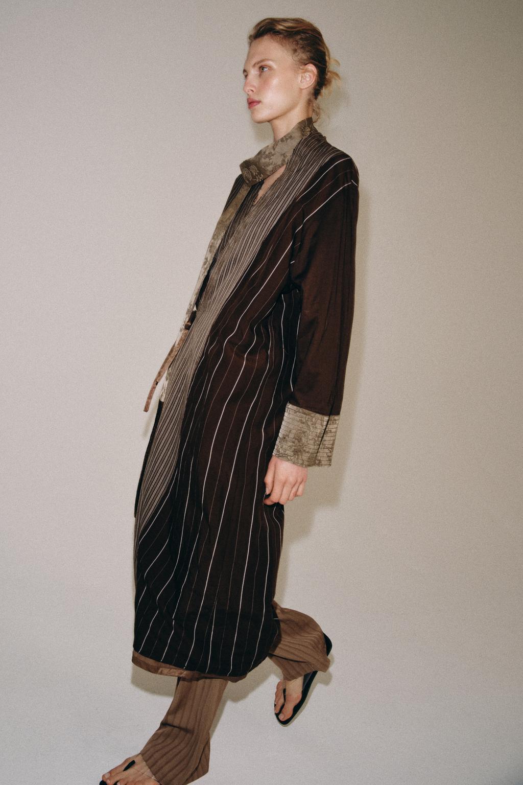 КИМОНО ИЗ ЖАККАРДА С ШАРФОМ — коллекция Zara «ZW»