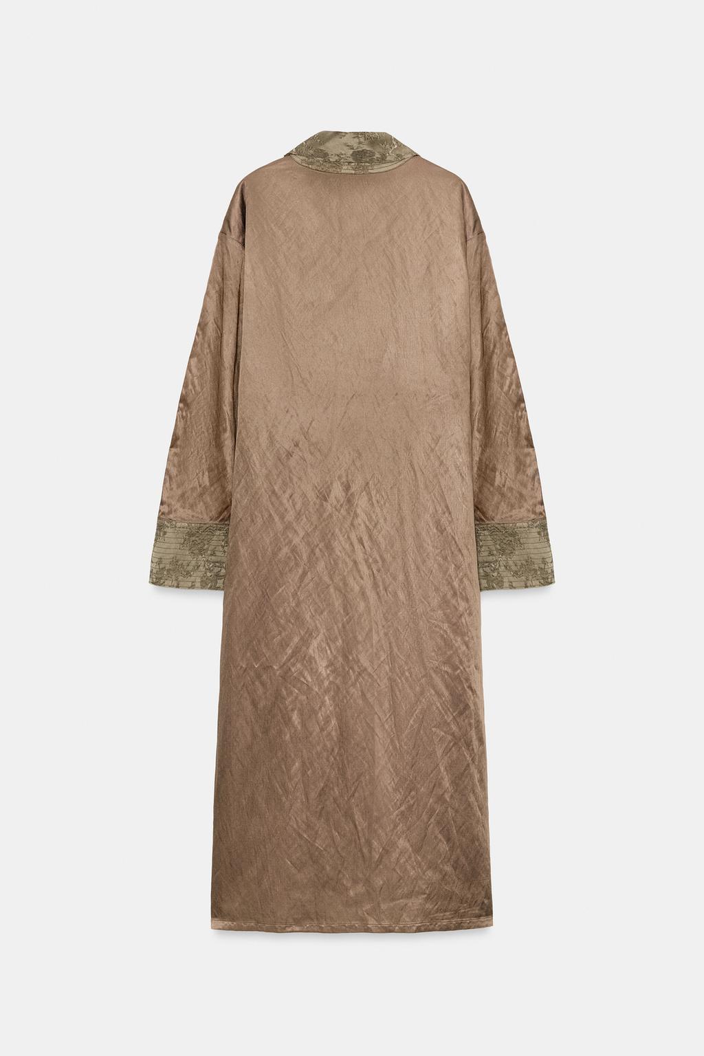 КИМОНО ИЗ ЖАККАРДА С ШАРФОМ — коллекция Zara «ZW»