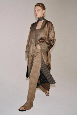 Кимоно из жаккарда с шарфом — коллекция Zara «Zw»- Заказать в России