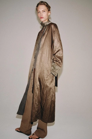 Кимоно из жаккарда с шарфом — коллекция Zara «Zw»- Заказать в России