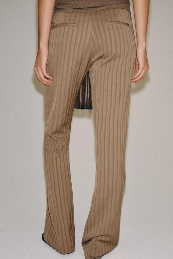 БРЮКИ клёш В ПОЛОСКУ — коллекция Zara «ZW»