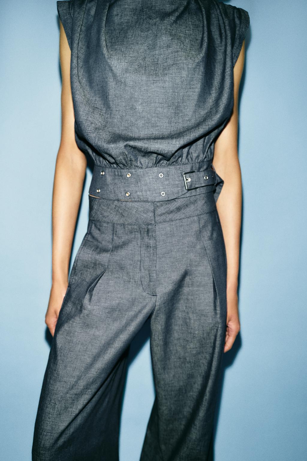 ТОП ИЗ ЛЬНА С ПРЯЖКОЙ И ЗАКЛЕПКАМИ