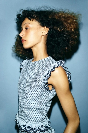 Топ в клетку с эффектом жатки- Заказать в России