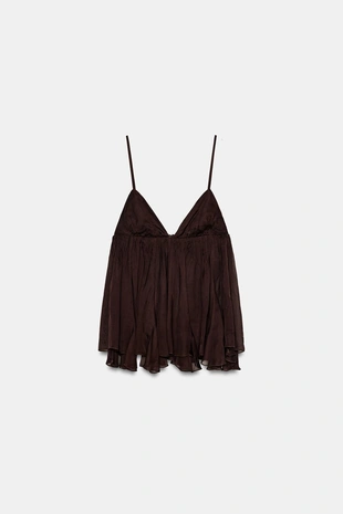 Легкий топ на бретелях- Заказать в России