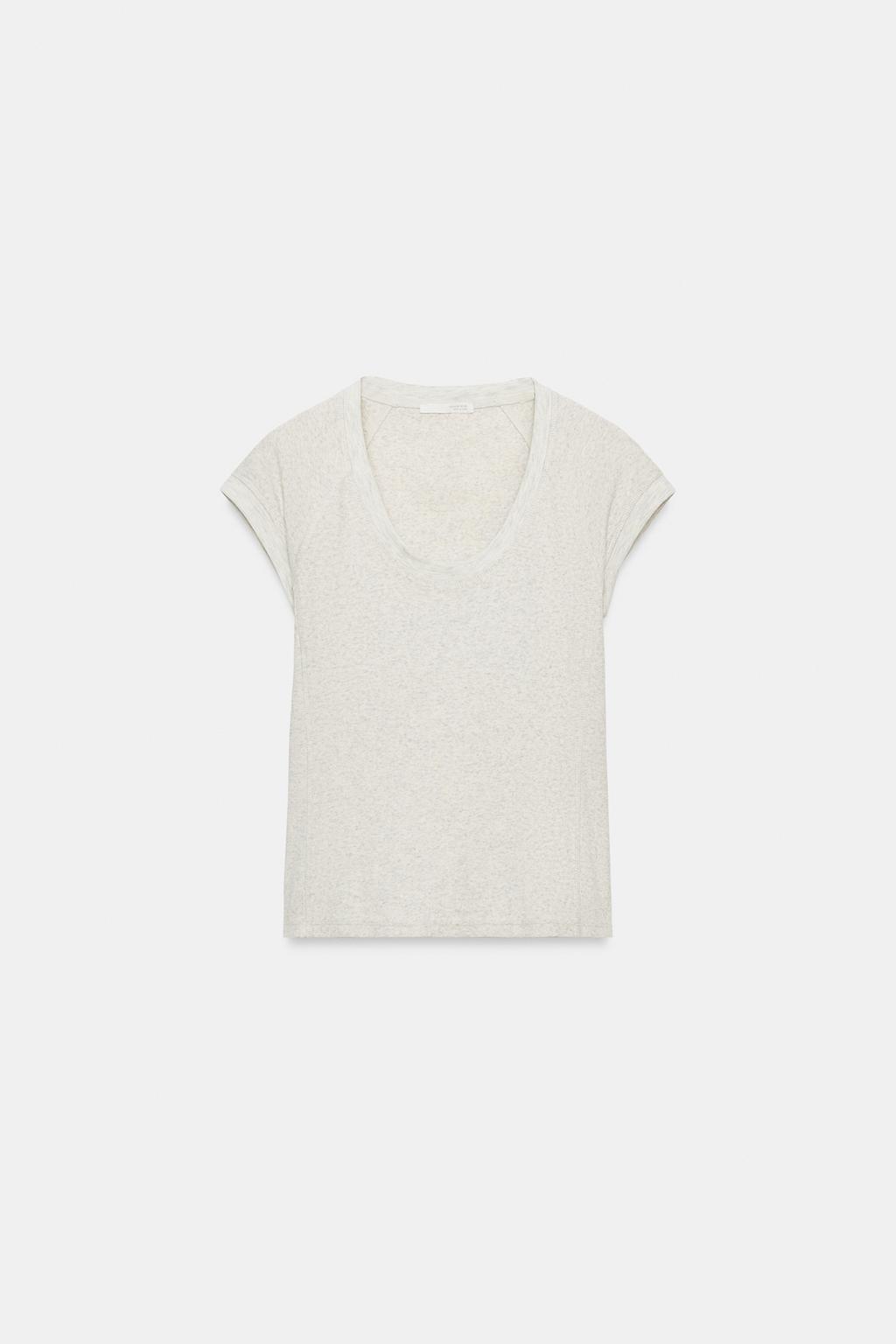 ФУТБОЛКА В СТИЛЕ РУСТИК С КРУГЛЫМ ВЫРЕЗОМ