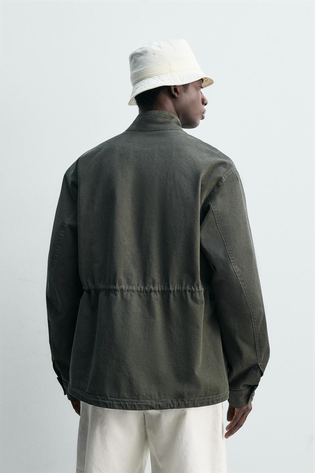 КУРТКА С ЭФФЕКТОМ ПОТЕРТОСТИ И НАКЛАДНЫМИ КАРМАНАМИ