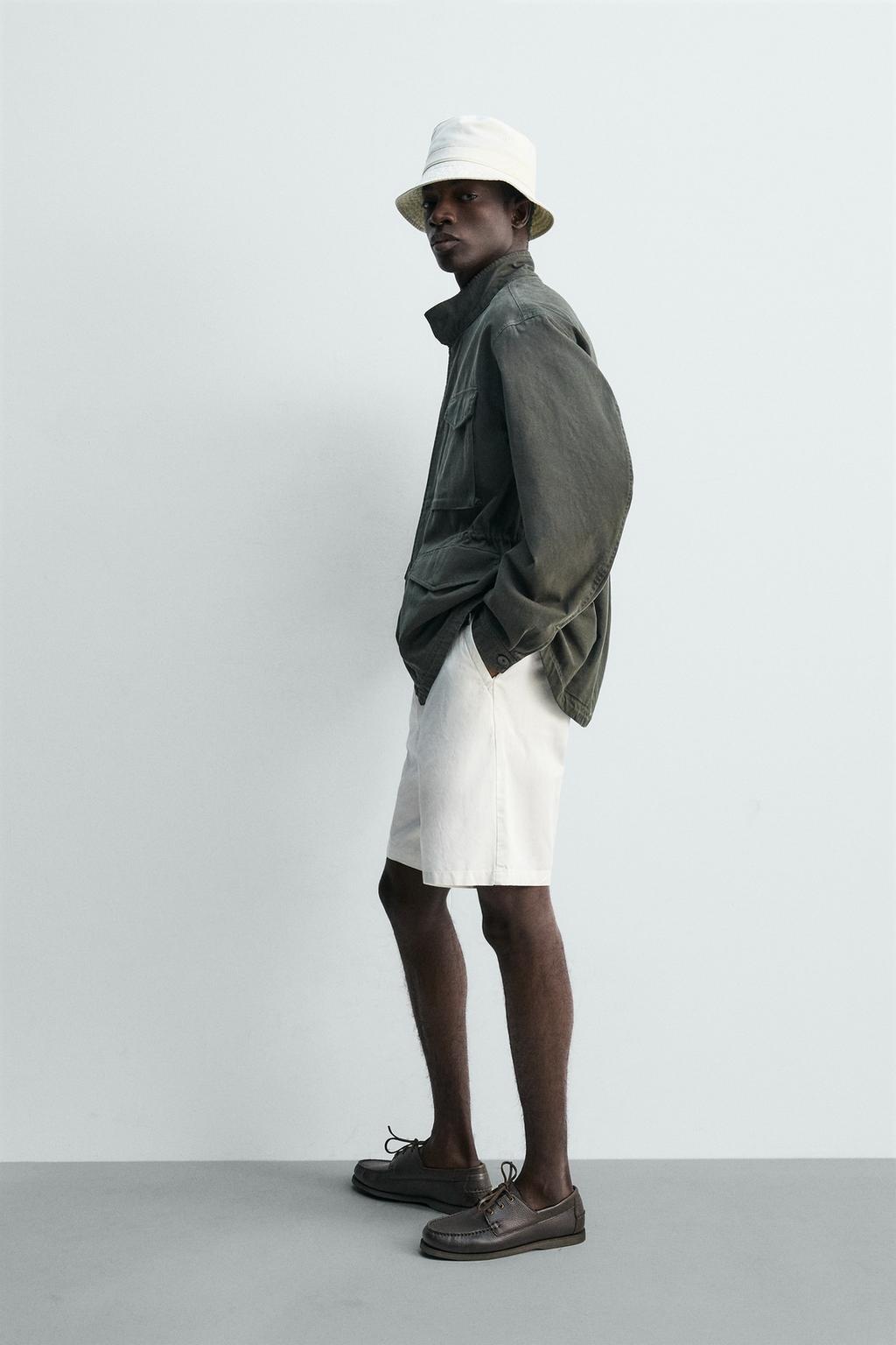 КУРТКА С ЭФФЕКТОМ ПОТЕРТОСТИ И НАКЛАДНЫМИ КАРМАНАМИ