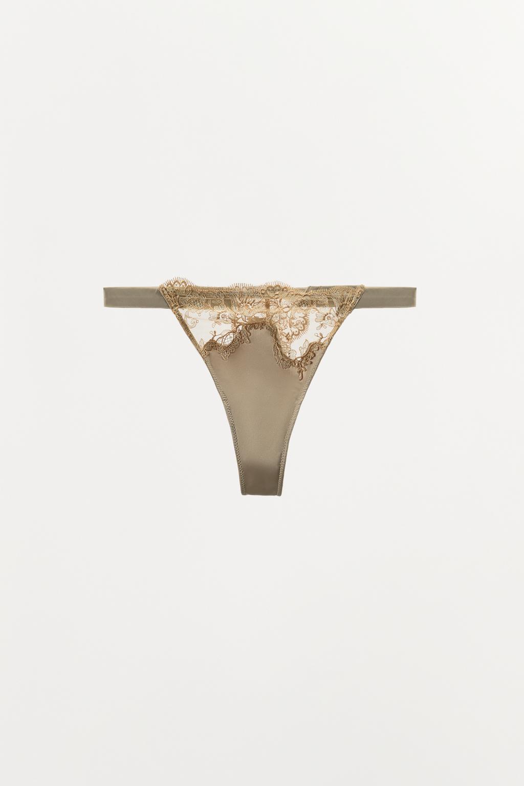 ТРУСЫ-ТАНГА ИЗ АТЛАСА С ВЫШИВКОЙ