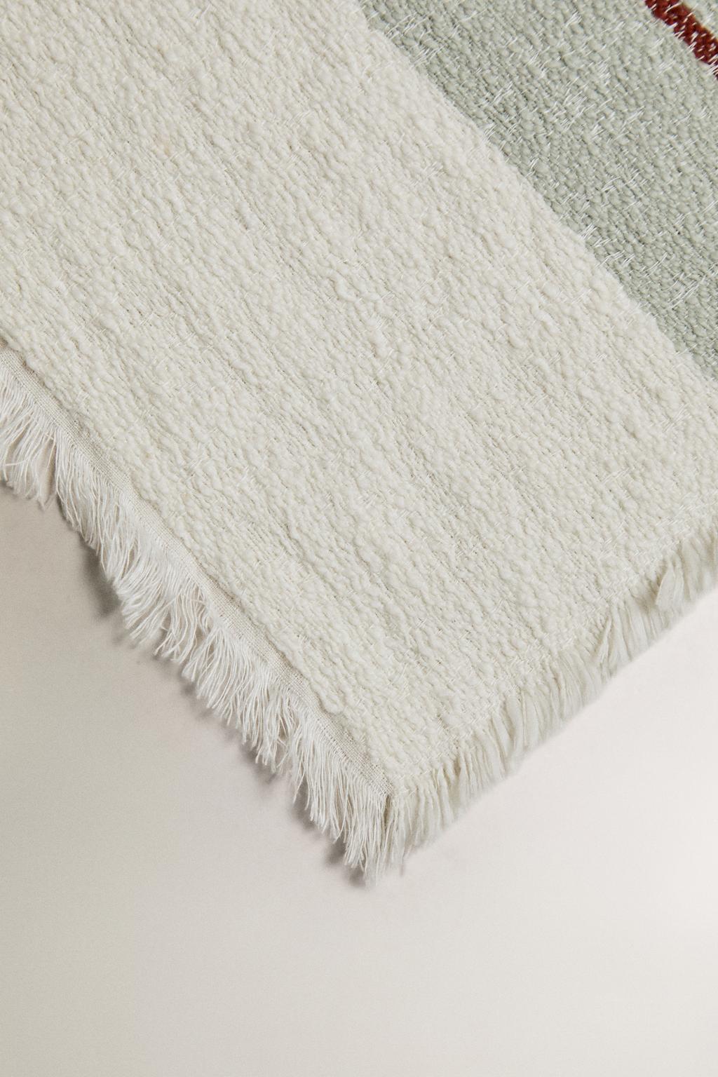 Плед из льна и хлопка с полосками