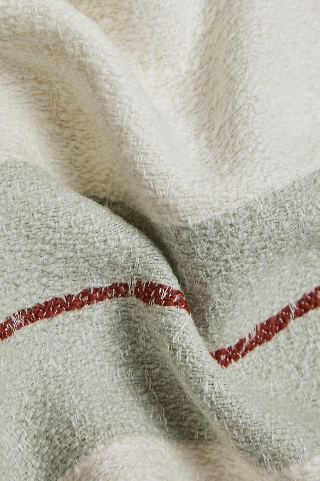 Плед из льна и хлопка с полосками