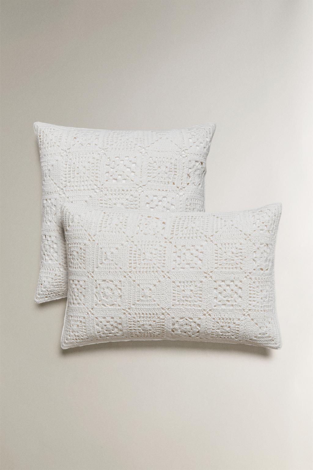 Комплект чехла для подушки из квадратов с крючком из хлопка