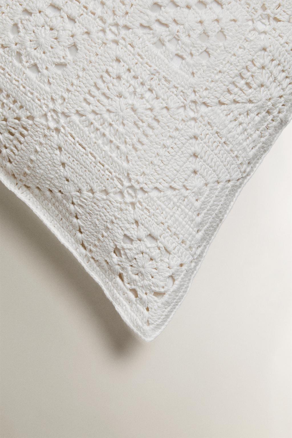 Комплект чехла для подушки из квадратов с крючком из хлопка