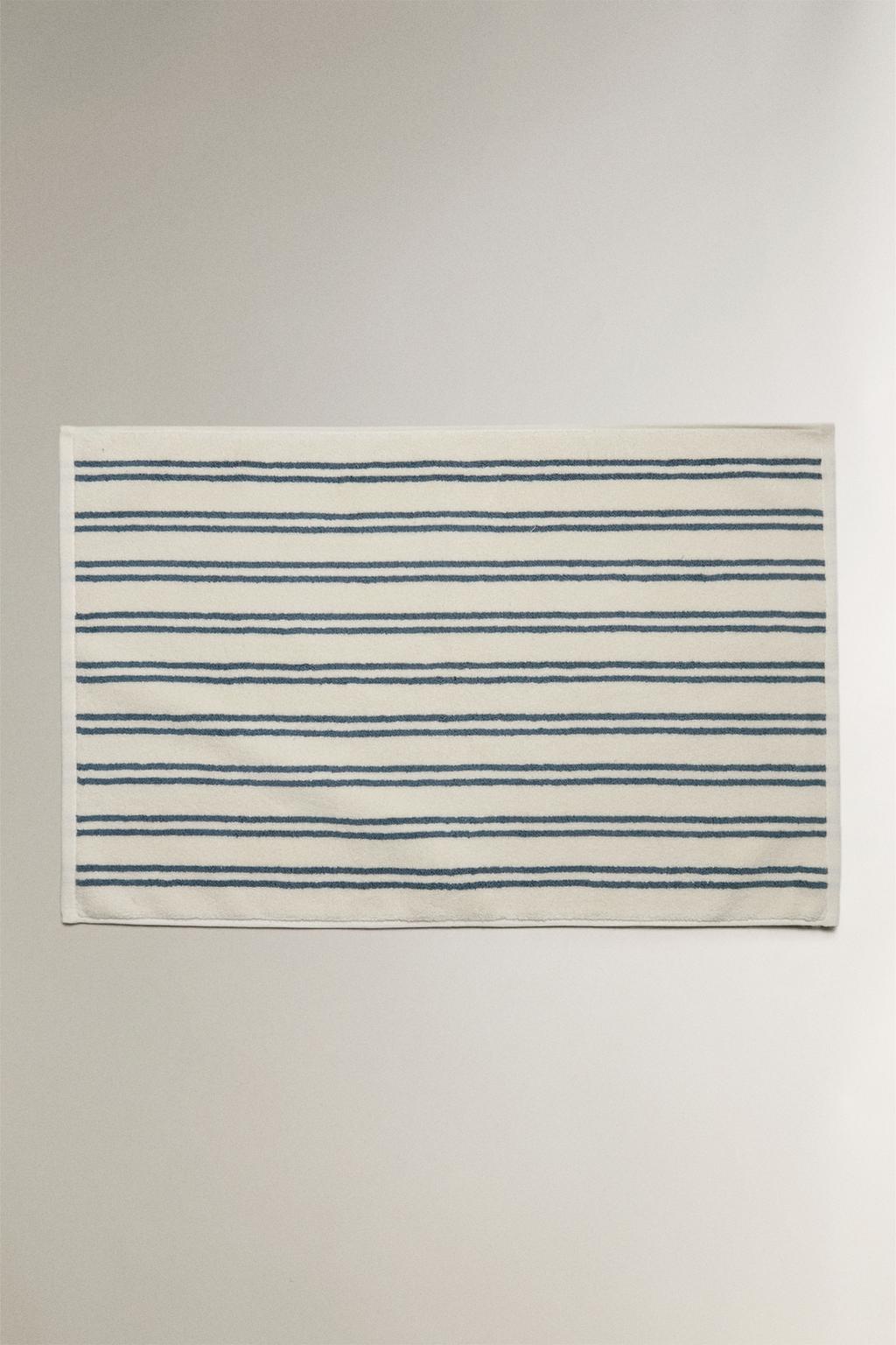 Хлопковый коврик для ванны с двойным полосатым дизайном