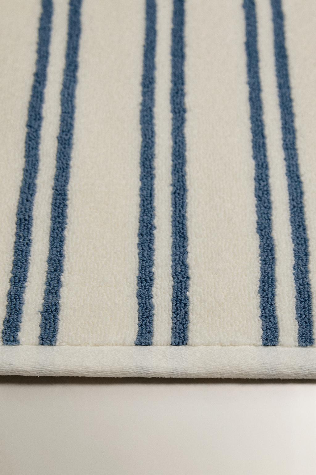 Хлопковый коврик для ванны с двойным полосатым дизайном