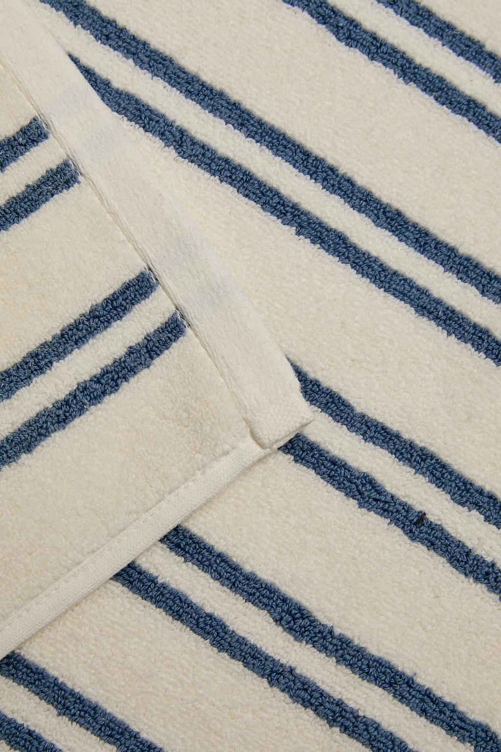 Хлопковый коврик для ванны с двойным полосатым дизайном