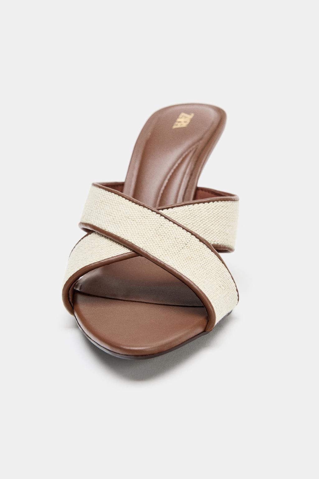 Туфли на каблуке с перекрестными ремешками