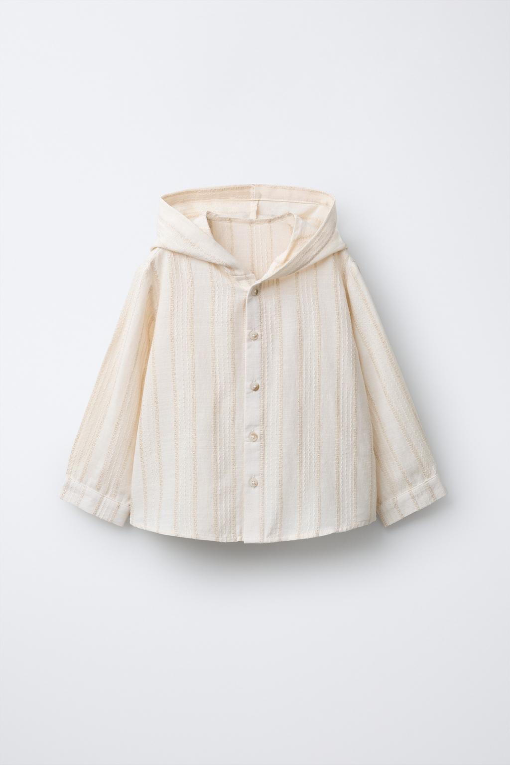 РУБАШКА В ПОЛОСКУ С КАПЮШОНОМ